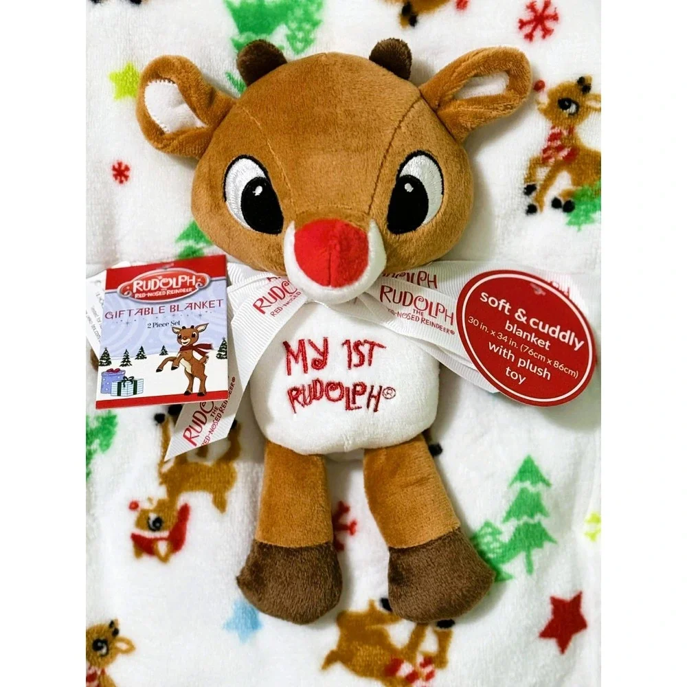 Rudolph 1st Christmas Blanket and Rudolph Plush Gift Set 30